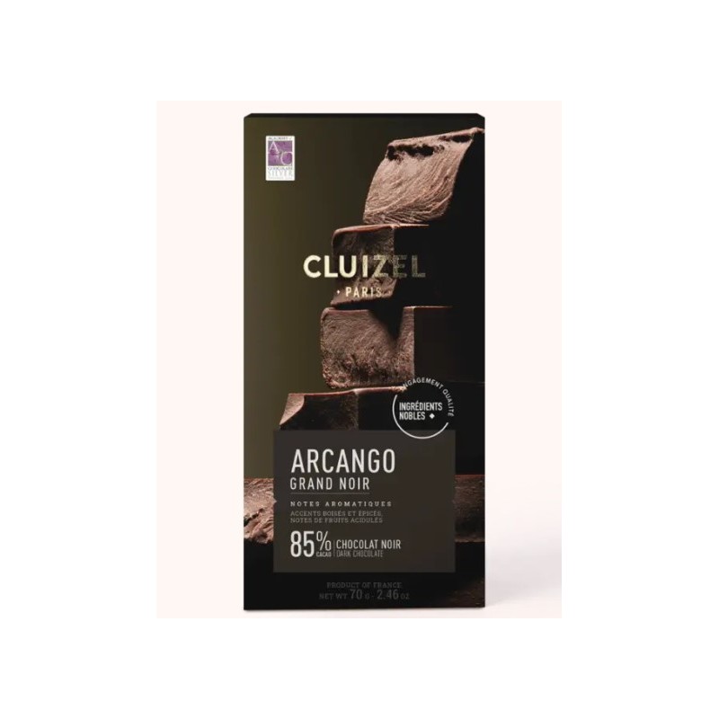 Tablette Chocolat Arcango 85% cacao Cluizel