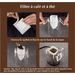 Boîte de 50 filtres papier pour café ou thé
