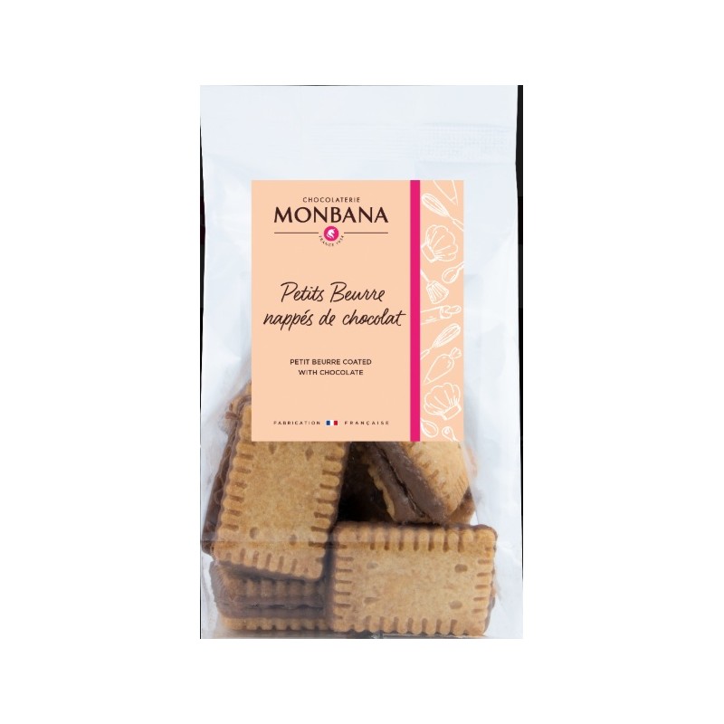 Sachet de Petits-beurre nappés au chocolat au lait MONBANA